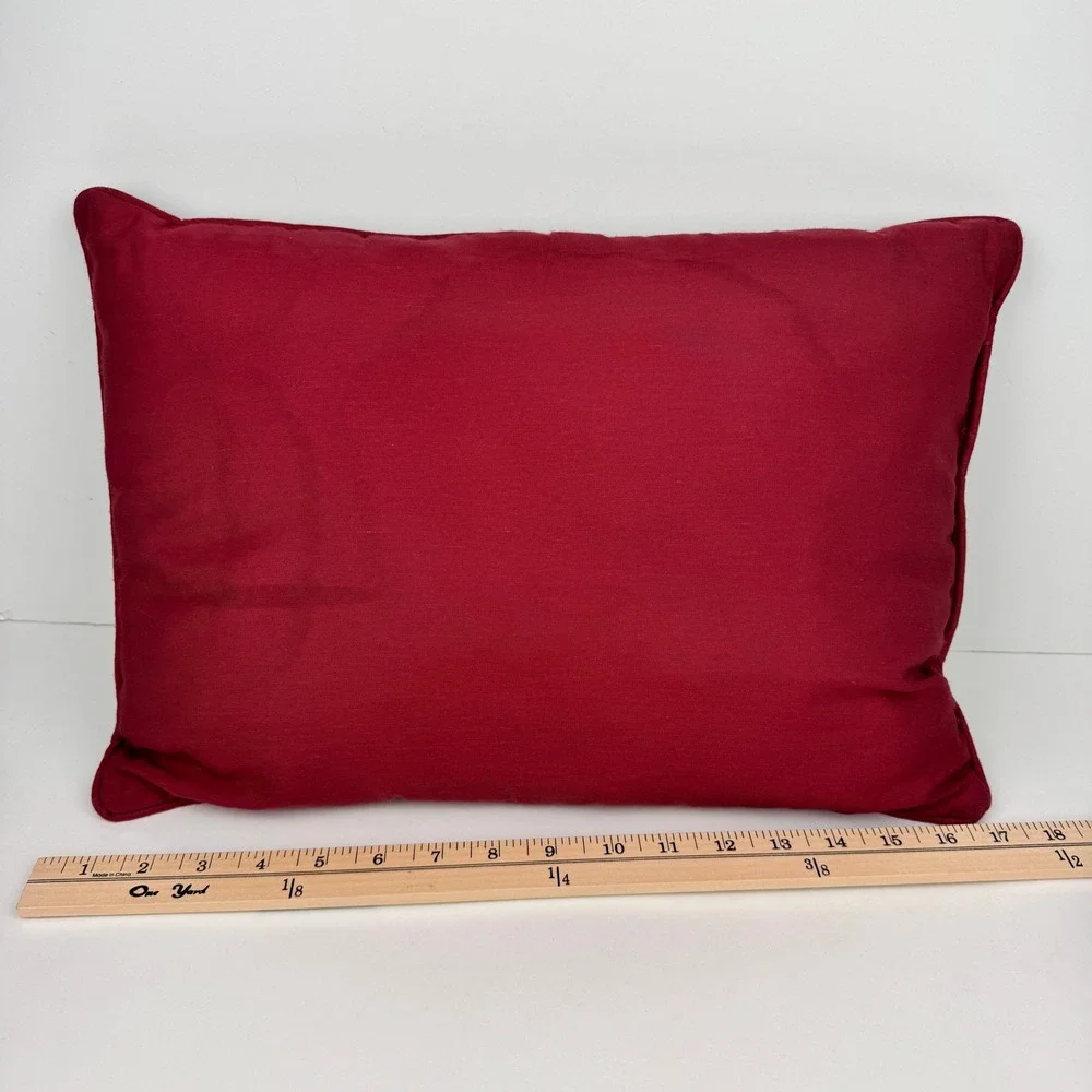 Vtg Rectangle 17x12.5inch‎ Winter Christmas Sleigh Ride Tapestry Throw Pillow